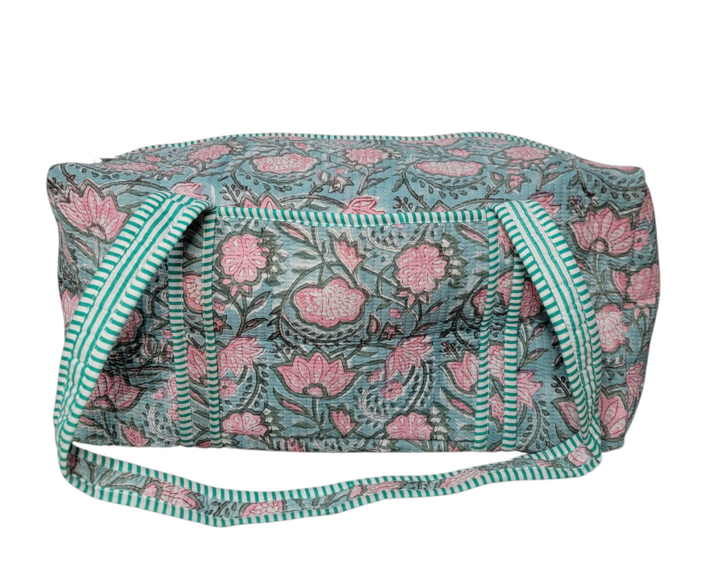 Lennon Blue Floral Duffle Bag