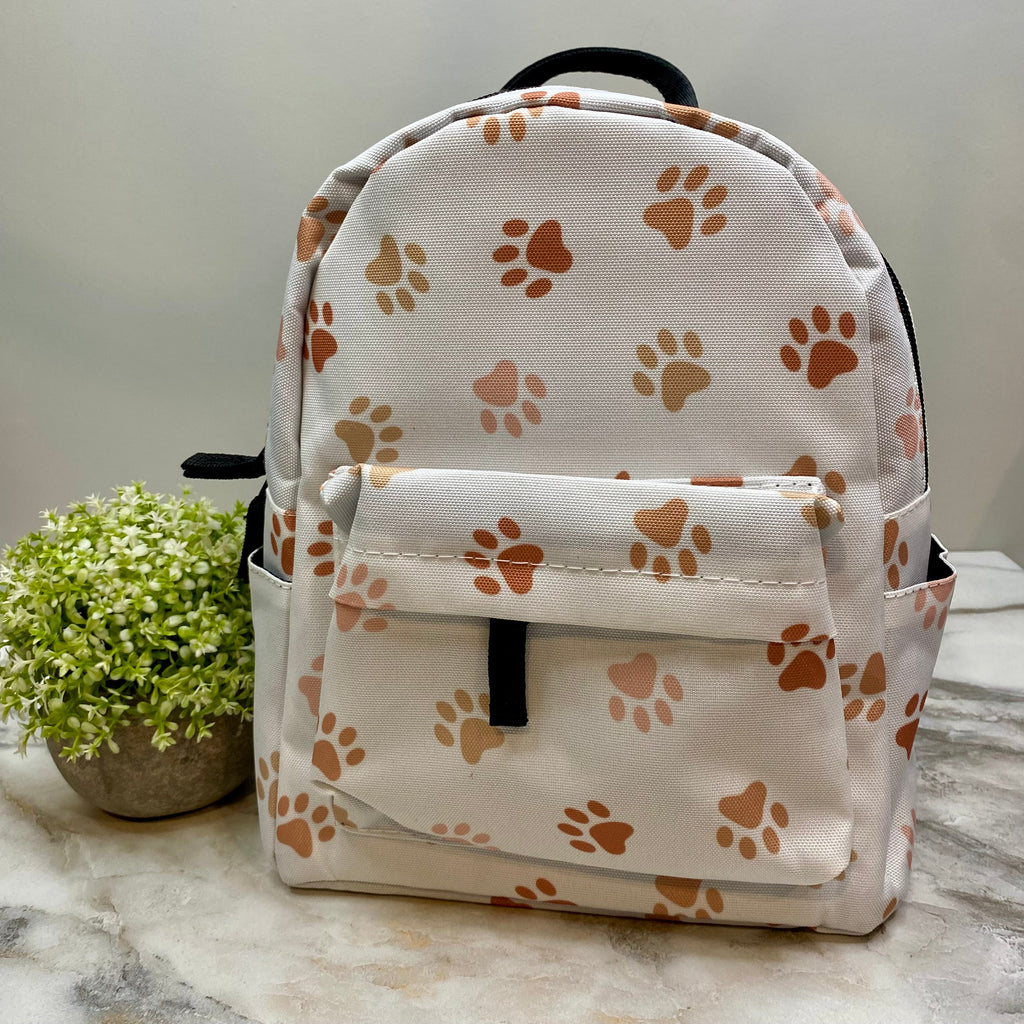 Mini Backpack - Dog Paw Tan