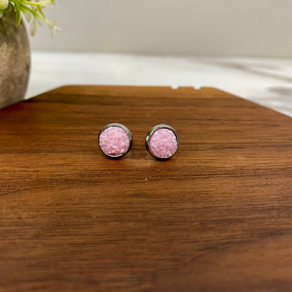 Druzy Stud Earrings - 8mm - #18