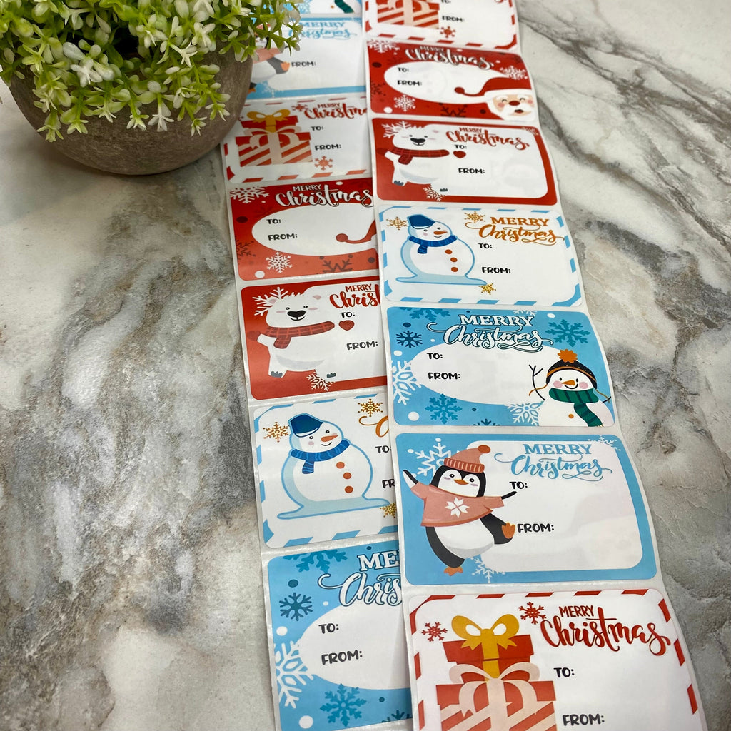 Christmas Tag Stickers - Large