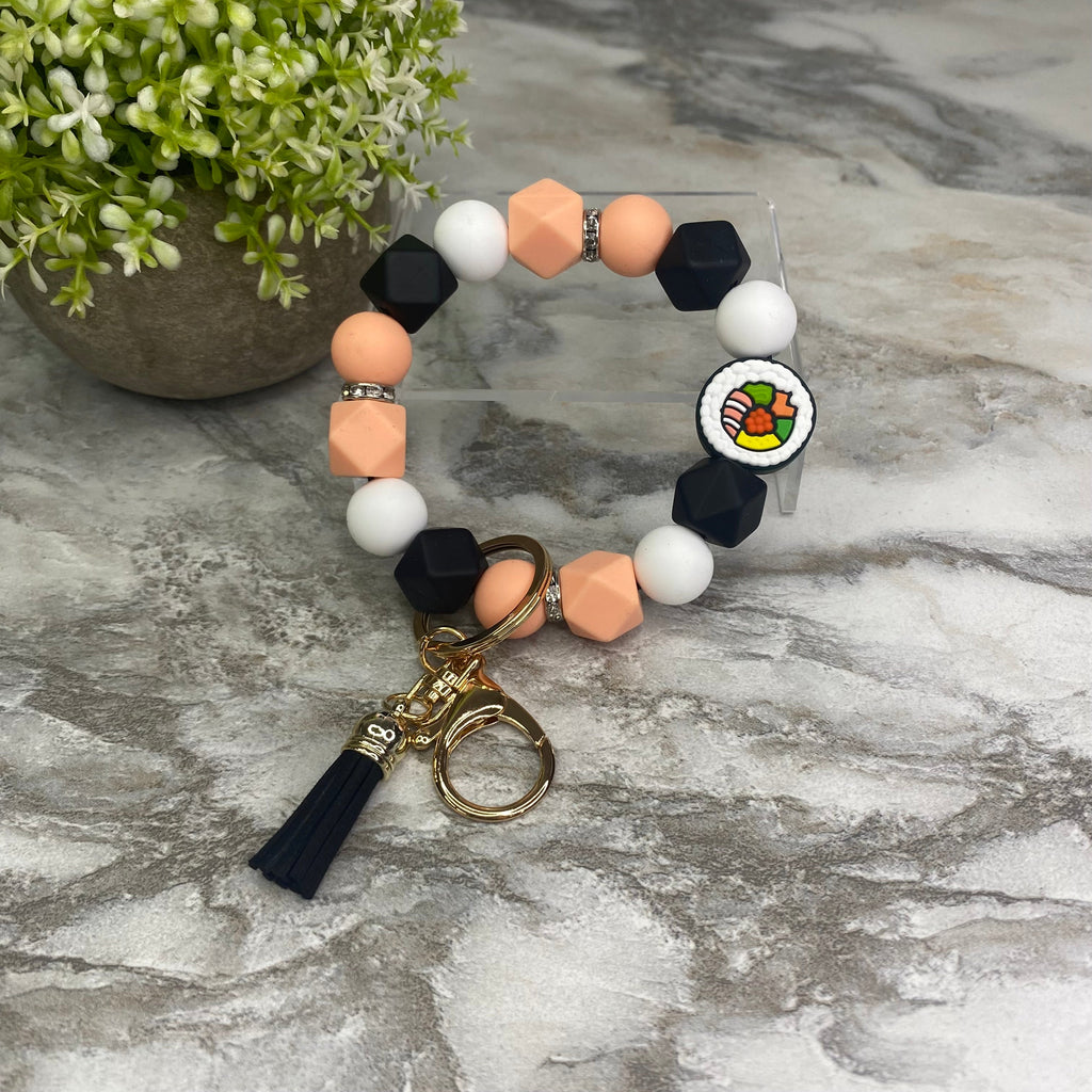 Silicone Bracelet Keychain - Sushi