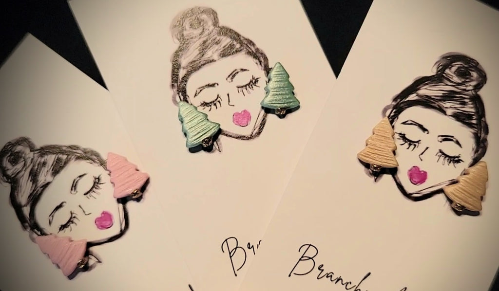 Clay Earrings- Christmas Tree