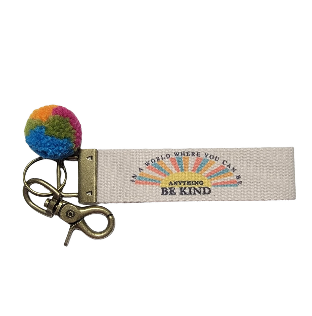 Words To Live By Canvas Keychain