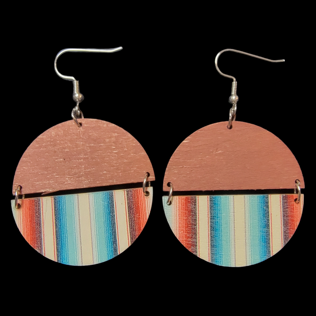 Earrings- Wooden Circle